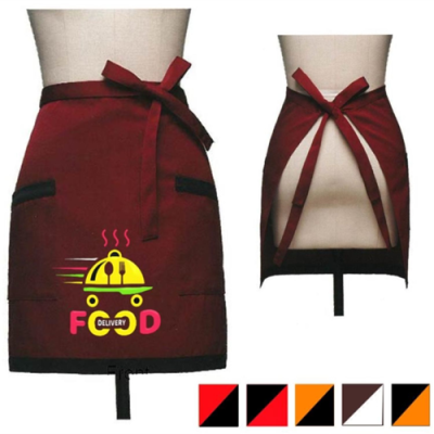 Picture of 12 OZ, WOVEN WAIST APRON W & COLOUR TRIMMED BOTTOM & 2 POCKETS