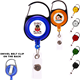 Picture of CLEAR TRANSPARENT ROUND CARABINER BADGE REEL with Swivel Belt Clip
