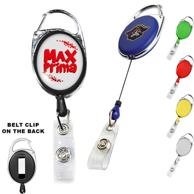Picture of OVAL CARABINER RETRACTABLE BADGE REEL with Belt Clip