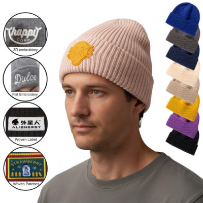 Picture of UNISEX CUFFED KNITTED BEANIE with Custom Logo