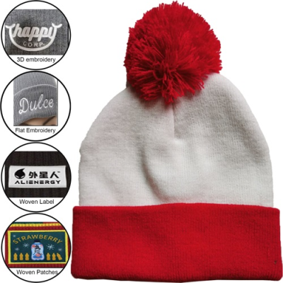 Picture of VALUE KNITTED POM POM CUFFED BEANIE