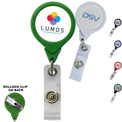 Picture of NO-TWIST ROUND RETRACTABLE BADGE REEL with Bulldog Clip