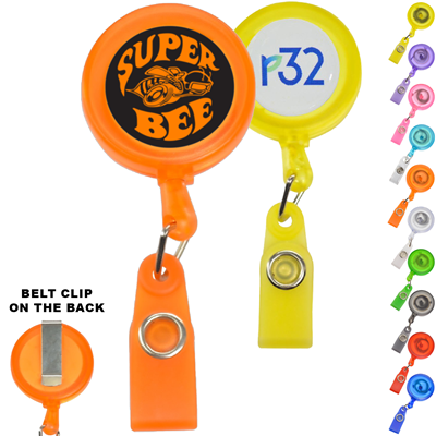 Picture of CLEAR TRANSPARENT BADGE REEL HOLDER with Match Color String & Strap