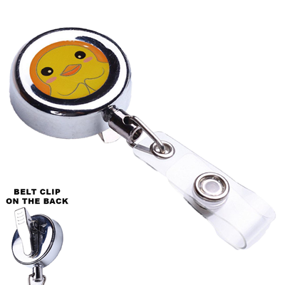 Picture of ZINC ALLOY CONCAVE ROUND BADGE REEL HOLDER with Bulldog Clip