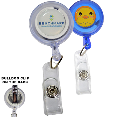 Picture of CLEAR TRANSPARENT BULLDOG CLIP ROUND BADGE REEL
