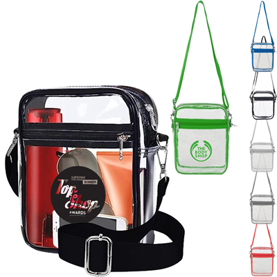 Picture of CLEAR TRANSPARENT PURSE STADIUM APPROVED CROSSBODY BAG with Adjustable Shoulder Strap