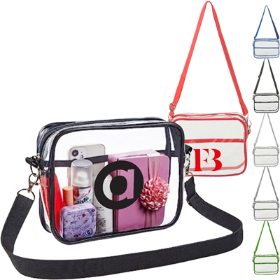 Picture of CLEAR TRANSPARENT BAG - TRANSPARENT PVC CROSSBODY SHOULDER BAG
