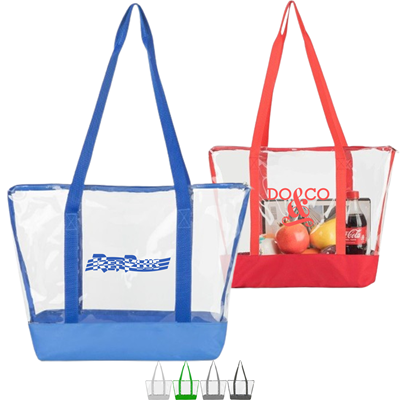 Picture of CLEAR TRANSPARENT BAG - TRANSPARENT PVC FASHION TOTE BAG STADIUM APPROVED SHOULDER HANDBAG