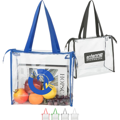 Picture of CLEAR TRANSPARENT BAG - WATERPROOF TRANSPARENT PVC ZIPPER TOTE BAG