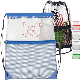 Picture of CLEAR TRANSPARENT PVC CINCH DRAWSTRING BAG with Front Zipper Mesh Pocket