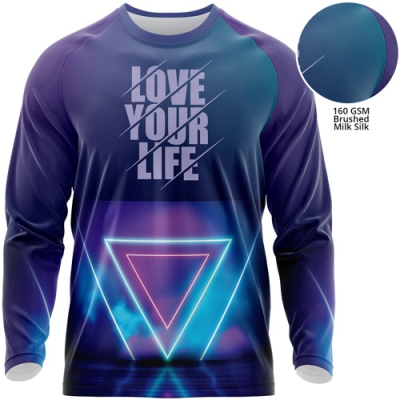 Picture of UNISEX 160 GSM BRUSHED MILK SILK SUBLIMATION LONG SLEEVE TEE SHIRT