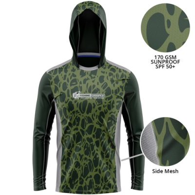 Picture of MESH FISHING LONG SLEEVE HOODED HOODY TEE SHIRT 170 GSM SUNPROOF SPF 50+