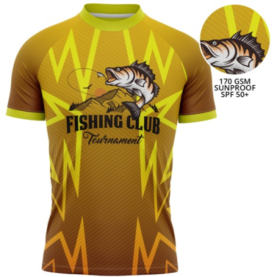 Picture of UNISEX 170 GSM SUNPROOF SPF 50+ SUBLIMATION SHORT SLEEVE FISHING TEE SHIRT