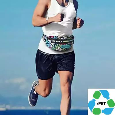 Picture of 3 ZIP WAIST BAG RPET RECYCLED 600D POLYESTER SUBLIMATION FANNY PACK