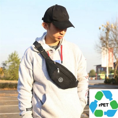 Picture of 3 ZIPPER WAIST BAG RPET RECYCLED 600D POLYESTER FANNY PACK