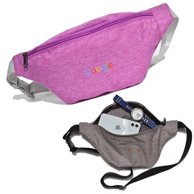 Picture of WATERPROOF 13 INCH W X 6 INCH H HEATHERED FANNY PACK with 1 Zipper & Custom Logo