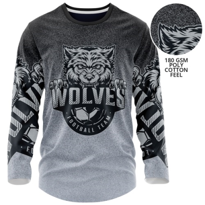 Picture of UNISEX 180 GSM COTTON FEEL JERSEY KNITTED SUBLIMATION LONG SLEEVE TEE SHIRT