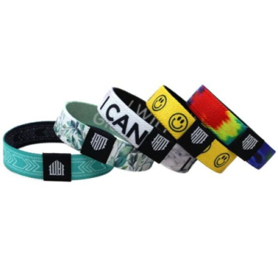 Picture of 5 & 8 INCH SUBLIMATED ELASTIC EVENT WRIST BAND W & CUSTOMIZABLE WOVEN LABEL
