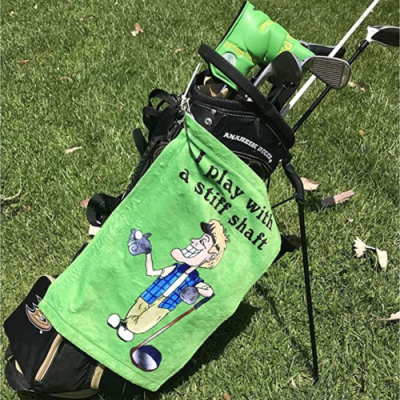 Picture of 12 INCHX 20 INCH SUBLIMATED MICROFIBRE TERRY GOLF TOWEL W &  GROMMET & CARABINER