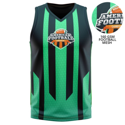 Picture of UNISEX 160 GSM FOOTBALL MESH CUSTOM SUBLIMATED PERFORMANCE BASKETBALL V-NECK TANK