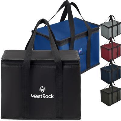 Picture of 600D THERMAL INSULATED ZIPPER CLOSURE LUNCH BAG with Double Handles