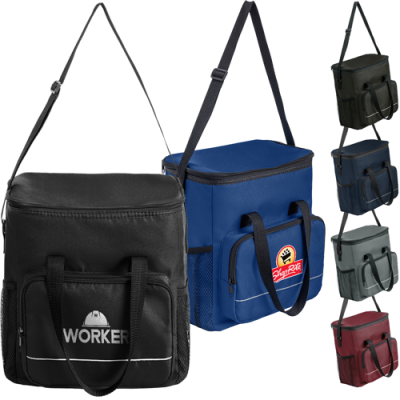 Picture of 600D THERMAL INSULATED LUNCH BAG W & MESH POCKET & ADJUSTABLE HANDLE