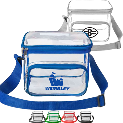 Picture of CLEAR TRANSPARENT BAG - STADIUM APPROVED TRANSPARENT PVC LUNCH BAG with Front Zipper Pocket