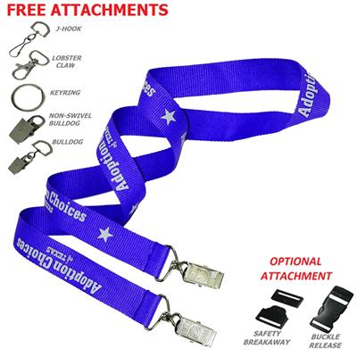 Picture of 3 & 4 INCH CUSTOM OPEN ENDED POLYESTER LANYARD