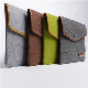 Picture of FELT LAPTOP SLEEVE with Leather Rim Flip Top & Button Closure