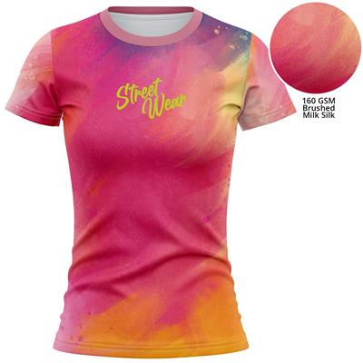Picture of LADIES 160 GSM BRUSHED MILK SILK SUBLIMATION SHORT SLEEVE T-SHIRT