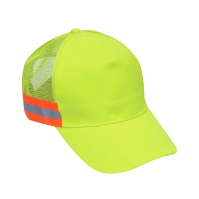 MESH BACK TWO TONE REFLECTIVE TAPE CAP SAFETY BASEBALL HAT