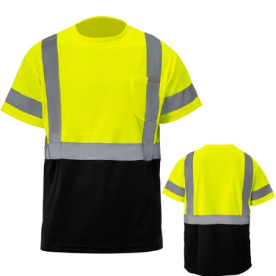 Picture of 3,8 OZ, POLYESTER CLASS 3 COLOUR CUBE BLOCK REFLECTIVE TAPE SAFETY TEE SHIRT with Pocket