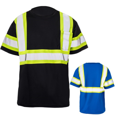 Picture of 3,8 OZ, POLYESTER CLASS 3 REFLECTIVE TAPE SAFETY TEE SHIRT with Pocket