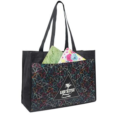 Picture of 100 GSM DURABLE EXTRA WIDE FULL COLOR SHOPPING GUSSET TOTE BAG (16 INCH X 12 INCH X 6 INCH)