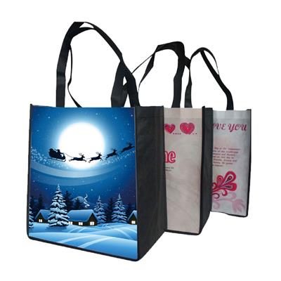 Picture of 100 GSM FULL COLOR WIDE GROCERY TOTE BAG with 5 Inch Gusset (13 Inch x 13 Inch x 5 Inch)