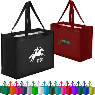 Picture of NON-WOVEN TOTE with Gusset & Convenient Shoulder Straps & Side Pockets 16 Inch x 12 Inch x 6 Inch