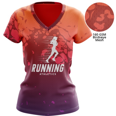 Picture of WOMEN'S 160 GSM BIRDSEYE MESH PERFORMANCE V-NECK SHORT SLEEVE TEE SHIRT
