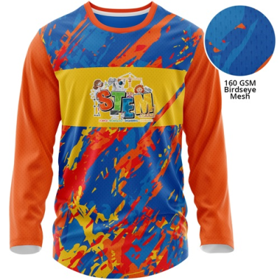 Picture of YOUTH 160 GSM BIRDSEYE MESH SUBLIMATION LONG SLEEVE TEE SHIRT