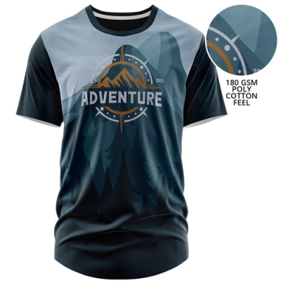 Picture of UNISEX 180 GSM JERSEY KNIT COTTON FEEL SUBLIMATION SHORT SLEEVE TEE SHIRT