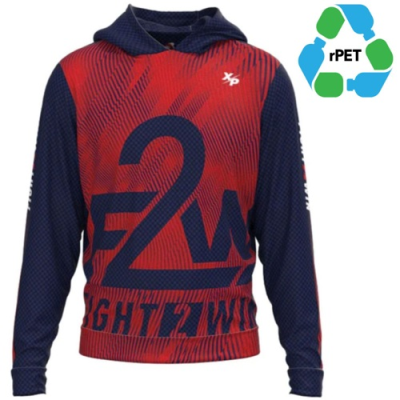Picture of YOUTH RPET RECYCLED 100% POLYESTER SUBLIMATION PERFORMANCE HOODED HOODY TEE SHIRT