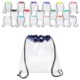 CLEAR TRANSPARENT PVC DRAWSTRING BACKPACK RUCKSACK image 2