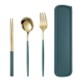 PORTABLE STAINLESS STEEL METAL FLATWARE SET image 2
