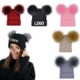 DOUBLE POM-POM WARM KNIT HAT image 2