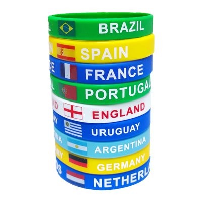 Picture of CUSTOM WORLD CUP FOOTBALL FAN SILICON WRIST BAND