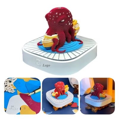 Picture of 3D PIRATE OCTOPUS MEMO PAPER CARVING CALENDAR LAMP