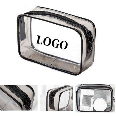 Picture of CLEAR TRANSPARENT PVC TRAVEL COSMETICS BAG.