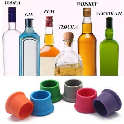 Picture of CANDY COLOURS SILICON WINE BOTTLE STOPPER.