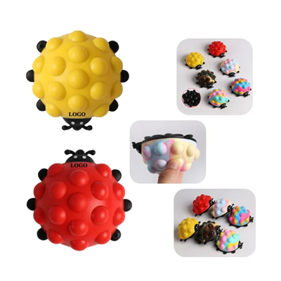 Picture of 3D LADYBUG SILICON SUCTION SQUEEZE TOY STRESS RELIEVER BALL