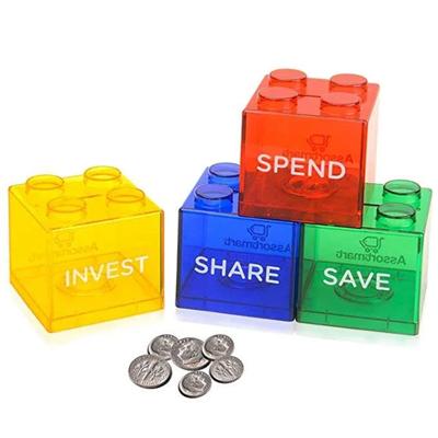 Picture of CUSTOM STACKABLE BUILDING CUBE BLOCK COIN BANK