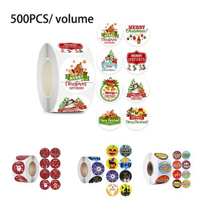 Picture of 2 INCH X 2 INCH CUSTOM ROLL STICKER FOR CHRISTMAS AND HALLOWEEN